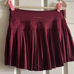 Goldhinge Women's Wine Pleated Mini Skirt